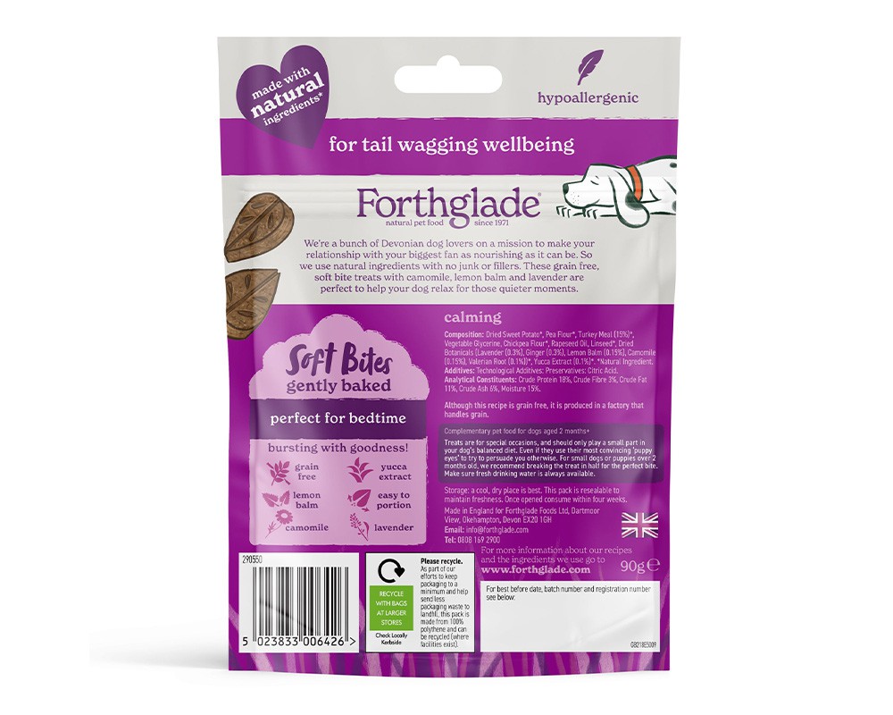 Forthglade Soft Bites Calming Dog Treats Camomile & Lavender