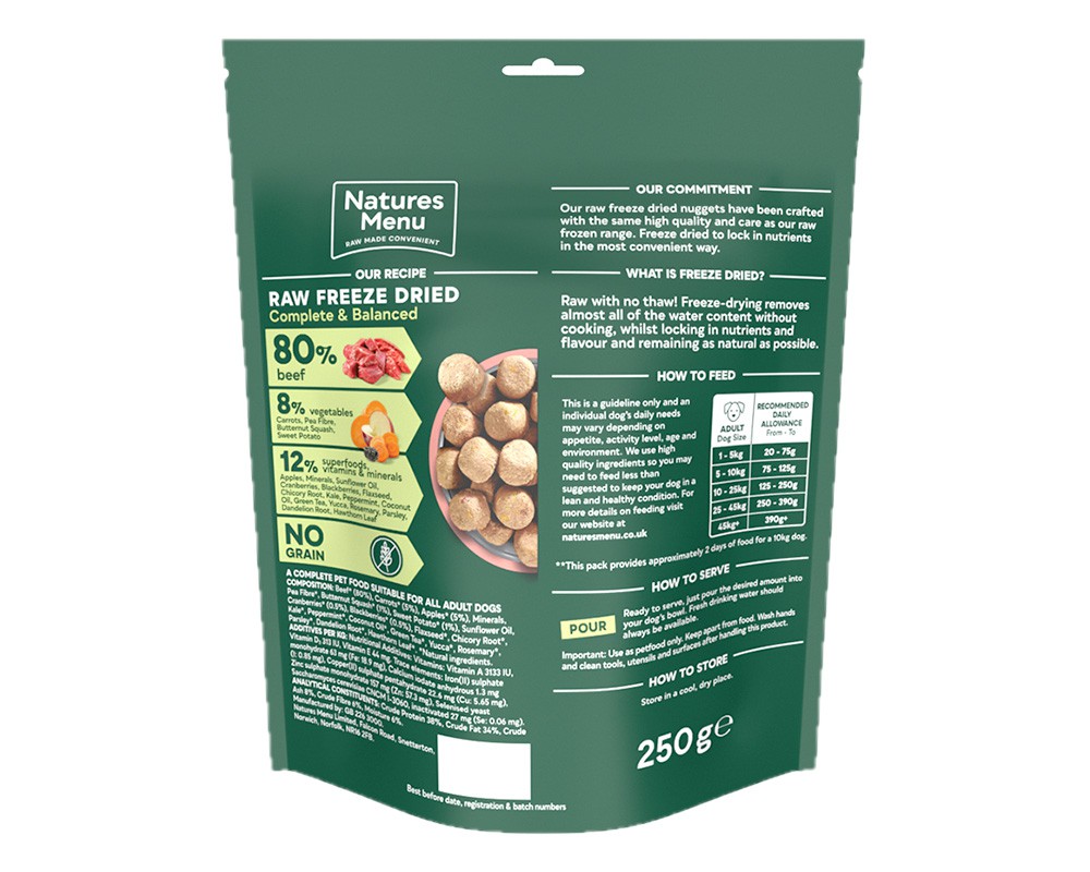 Natures Menu Freeze Dried 80/20 Nuggets Beef