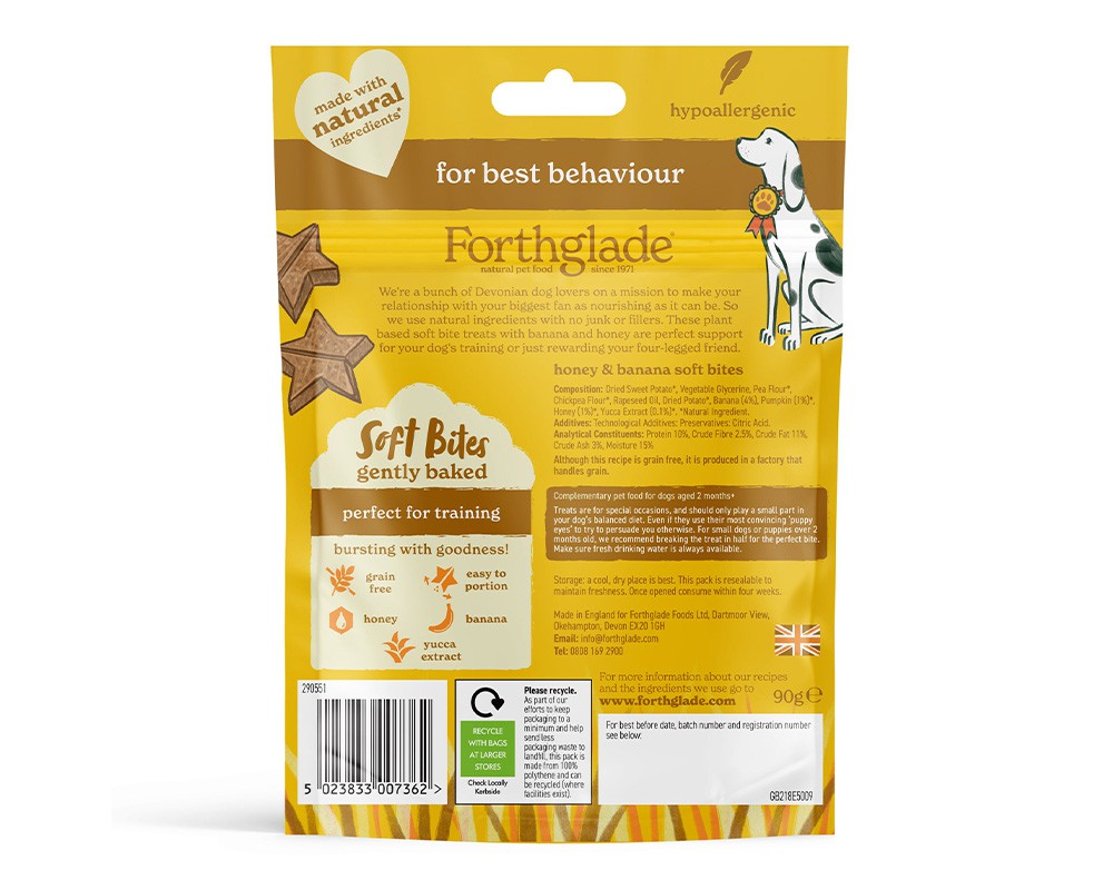 Forthglade Soft Bites Dog Training Treats Honey & Banana