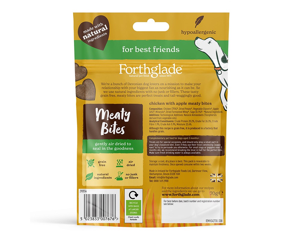 Forthglade Meaty Bites Chicken & Apple Dog Treats
