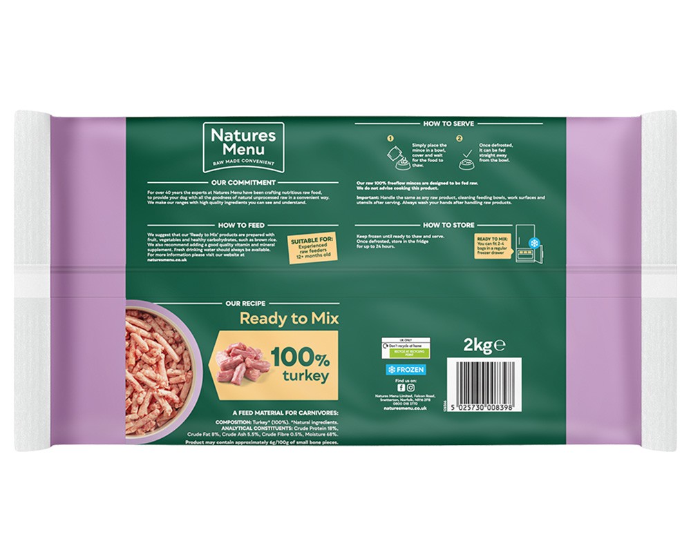 Natures Menu 100% Turkey Freeflow