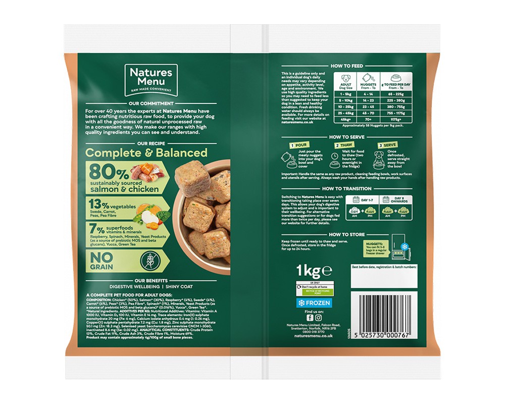 Natures Menu 80/20 Salmon & Chicken Nuggets
