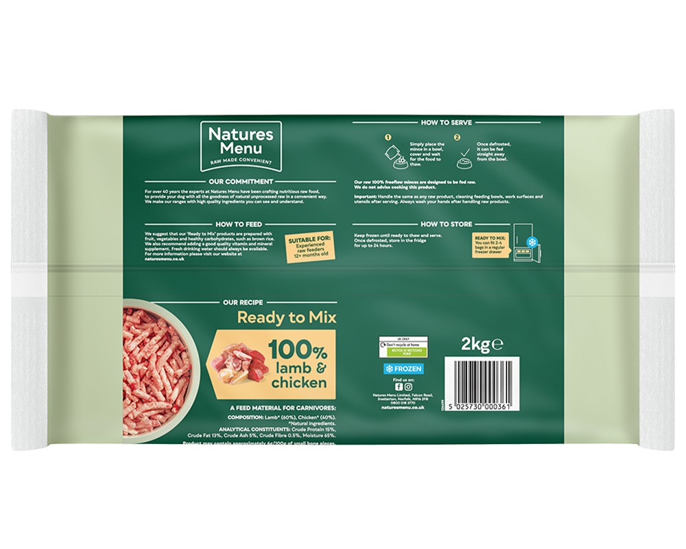 Natures Menu 100% Lamb & Chicken Freeflow