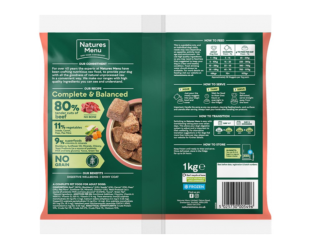 Natures Menu 80/20 Beef Nuggets