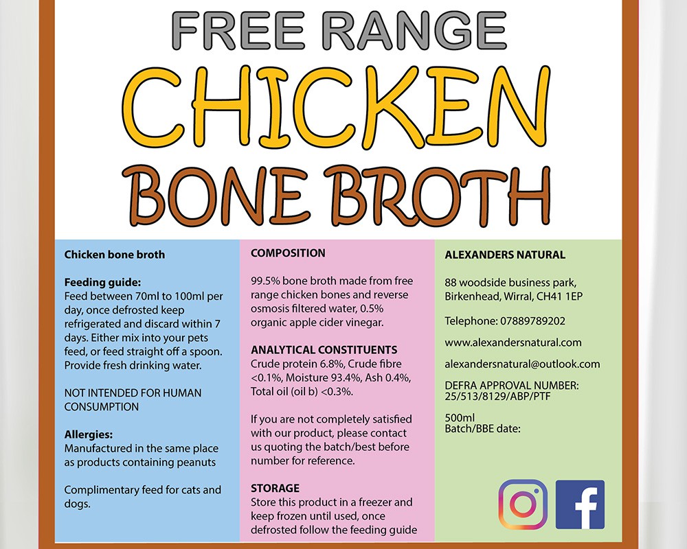Alexanders Natural Frozen Bone Broth - 500ml